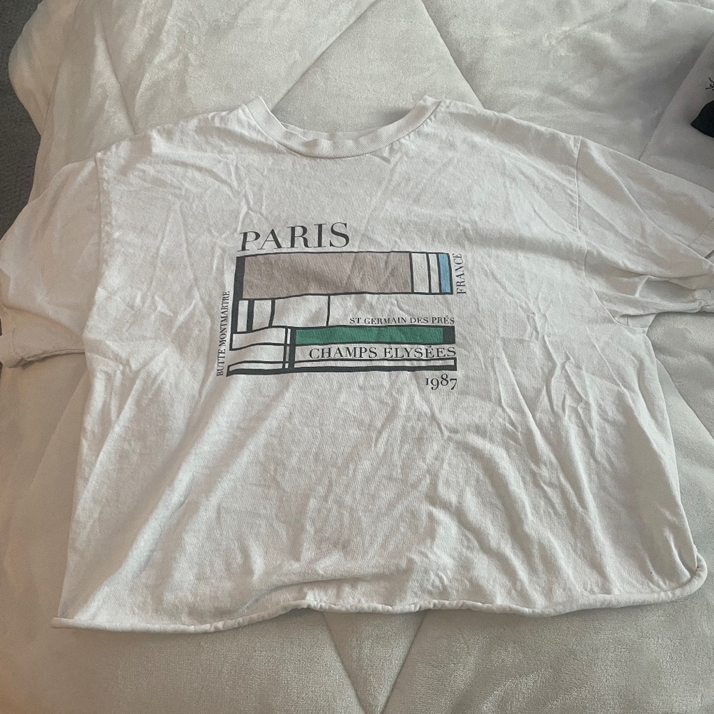 White graphic T